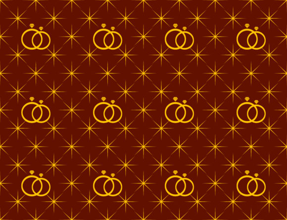 Anniversary Pattern Background Shaped Stars and Diamond Ring