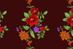 Pattern with Flowers and Leaves