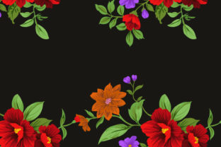 Pattern with Flowers and Leaves